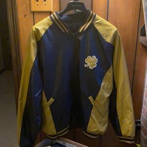 Vintage University of Notre Dame faux leather jkt
